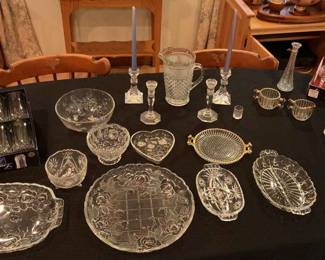 Large Assortment of Crystal Glass Items