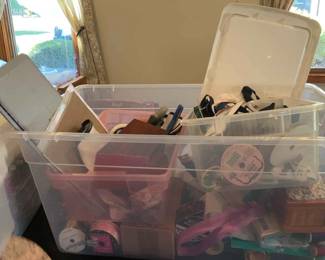 Large Assortment of Sewing, Knitting Embroidery Supplies