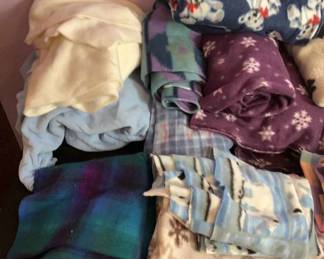 Large Assortment of Fleece Blankets