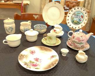 Assortment of Tea Pots, Decorative Plates More