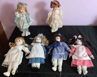 Six Piece Collection of Porcelain Dolls