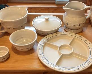 Six Piece Longaberger Pottery Dish Set