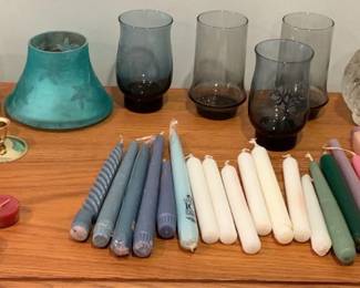 Assortment of Candles Candle Holders