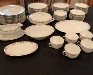 Set of Bristol Pink Rose Dinnerware