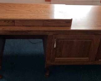 Handmade Oak Wood Sewing Table