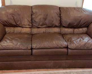 Viewpoint Leather Works Brown Leather Sofa