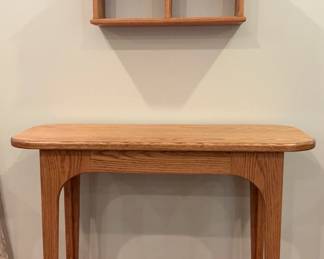 Handmade Solid Oak Wall Shelf And Wall Table