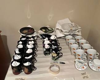 Fitz & Floyd Lunch Sets (Imperial Garden and Fluers de Nuitt Patterns) plus Seltmann Weiden Plate Set