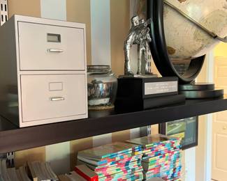 Small File Cabinet and Globe