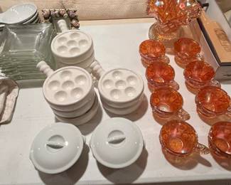 Snail Dishes and Carnival Glass