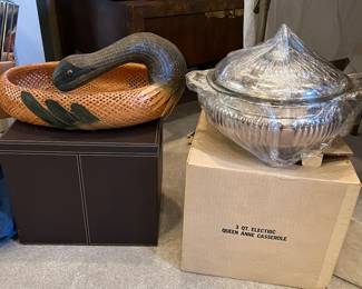 Silver Chafing Dish and Decor Items