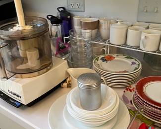 Cuisinart Food Processor, Corelle, Villeroy & Bach, Prisma and Fitz & Floyd Dishes