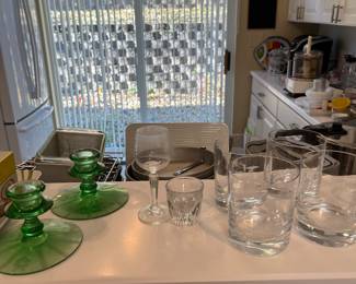 Uranium Glass Candle Holders