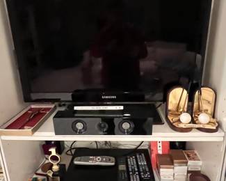 Samsung TV, Blu Ray Player and Surround System