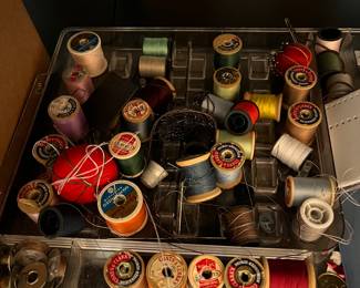 Spools of Thread and Sewing Items