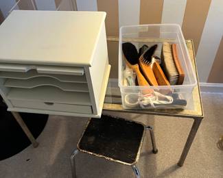 Wood Desk File, Tables and Clothes Brushes