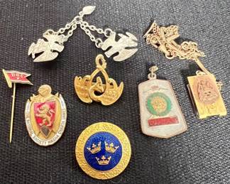 Antique Vtg Medals  Military Pins