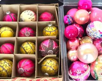 Vintage Bright Pink More Glass Ornaments