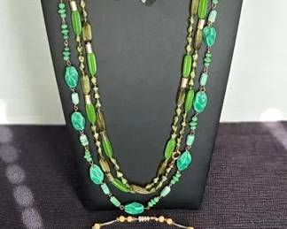 Antique Art DecoFlapper Glass Bead Necklaces