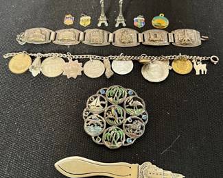 Antique Vintage Travel Themed Jewelry