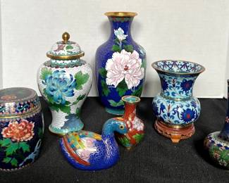 Asian Cloisonne Enamel Vases