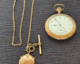 Antique Elgin Pocket Watch Watch Chain