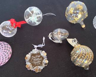 Blown Glass Crystal Ornaments  Signed Vittrix