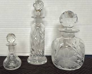 Antique Cut Crystal Dresser Jars