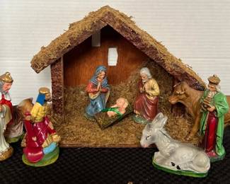 Creche W Vtg. W. Germany Nativity Figurines