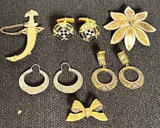 Antique Vintage Damascene Jewelry