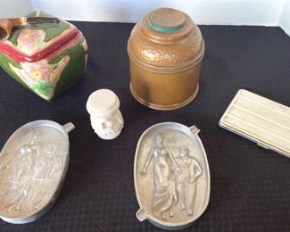 Vintage Antique Cigar Humidors Risque Ashtrays