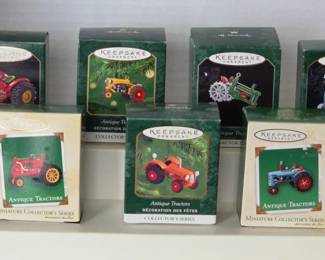 Mini Hallmark Tractor Ornaments 