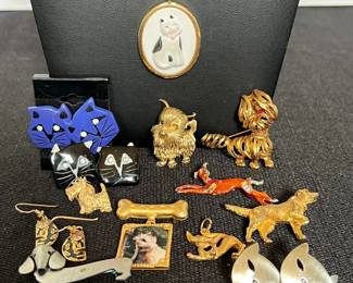 Vtg Dogs Cats Jewlery 