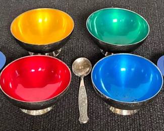 Mid Century Meka Denmark Salt Dips Candle Holders
