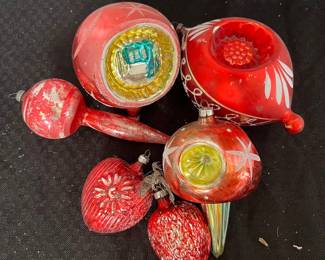 Figural Blown Glass Reflector Ornaments