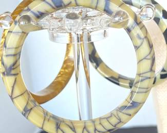 Antique Celluloid Bracelets Flapper Necklace