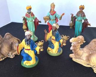 Vintage Fontanini, Italy, Nativity Figures With Spider Mark