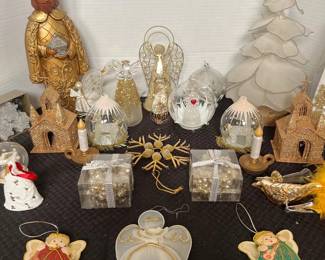 Gold White Fancy Christmas Ornaments  Decor