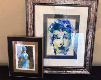 Watercolor Portraits of Females Signed
