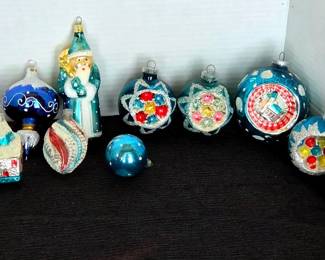 Rare Reflector  Other Blue Blown Glass Ornaments