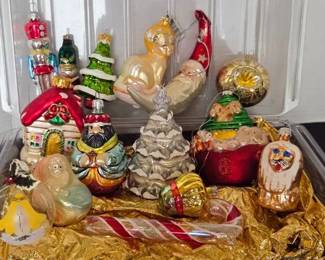 Colorful Blown Glass Figural Ornaments