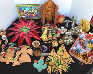 Mexican, S. American Xmas OrnamentsDecor  Punched Tin