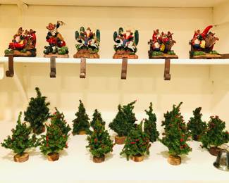 Cowboy theme stocking hangers, mini Xmas trees - by Pacific Rim