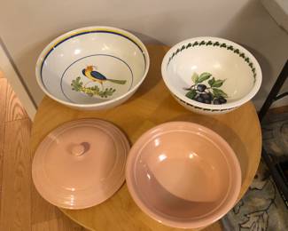 Serving bowls & Fiesta round casserole with lid