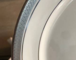 Detail of Geneva china - ivory color with platinum rim 
