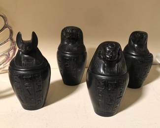 Egyptian canopic jars (4.5” tall)