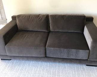 Room & Board Mira velvet sofa - smoky gray (76”L, 36”D, 26”H at back)