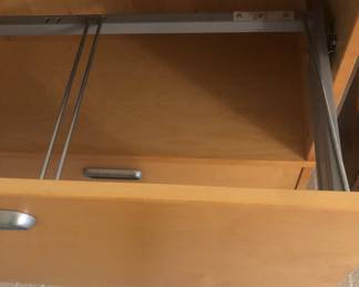 Interior of hanging file cabinet