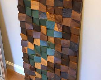 Wood wall sculpture (16” x 36”) 