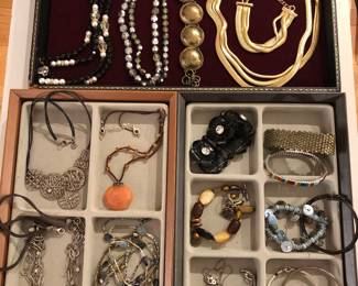 Necklaces including Silpada sterling, vintage crystal necklace, assorted bracelets